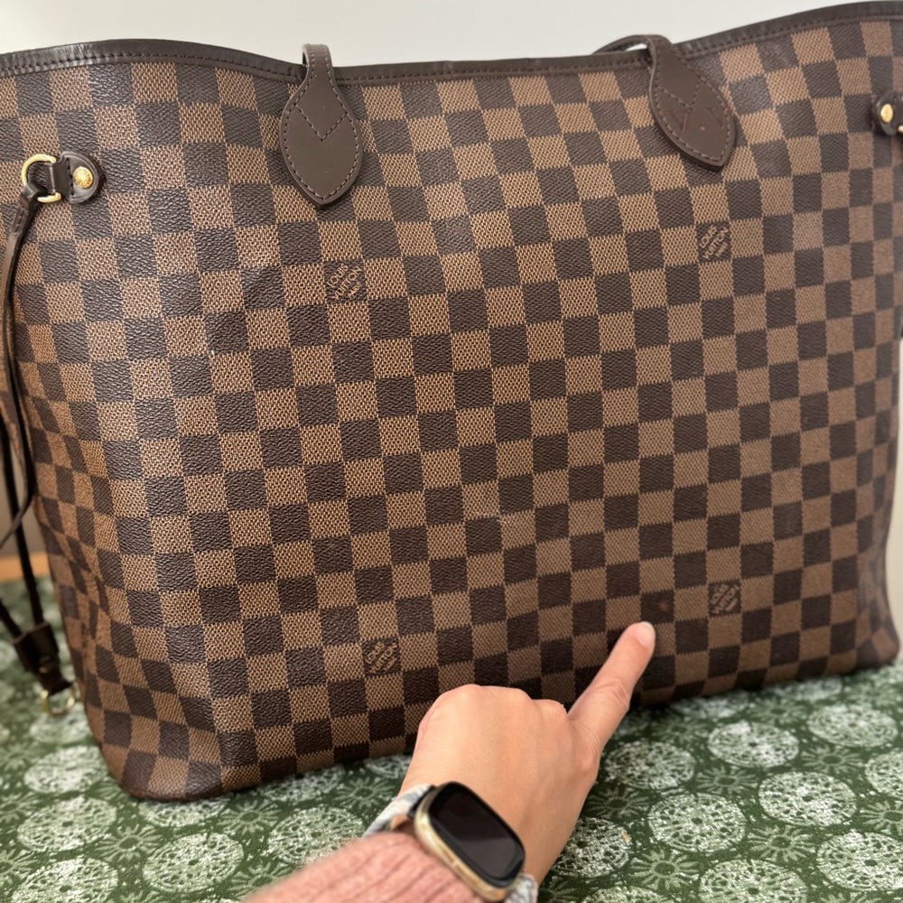 Louis Vuitton Neverfull GM Damier Ebene Large Tote Travel Bag - Picture 4 of 14